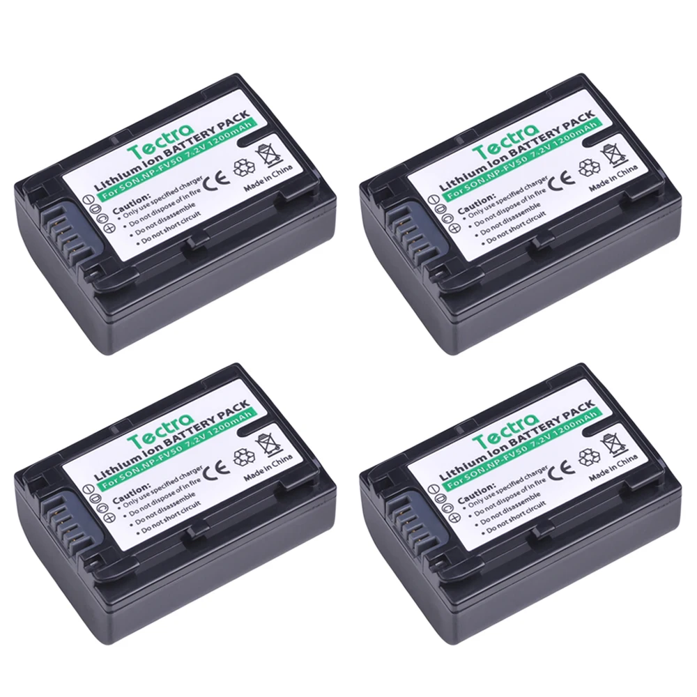 4PCS NP-FV50 NPFV50 Camera Battery for Sony NPFV30 NPFV70 NPFV100 HDR CX390 PJ510 820E 790E 660E XR260 CX700E PJ50E