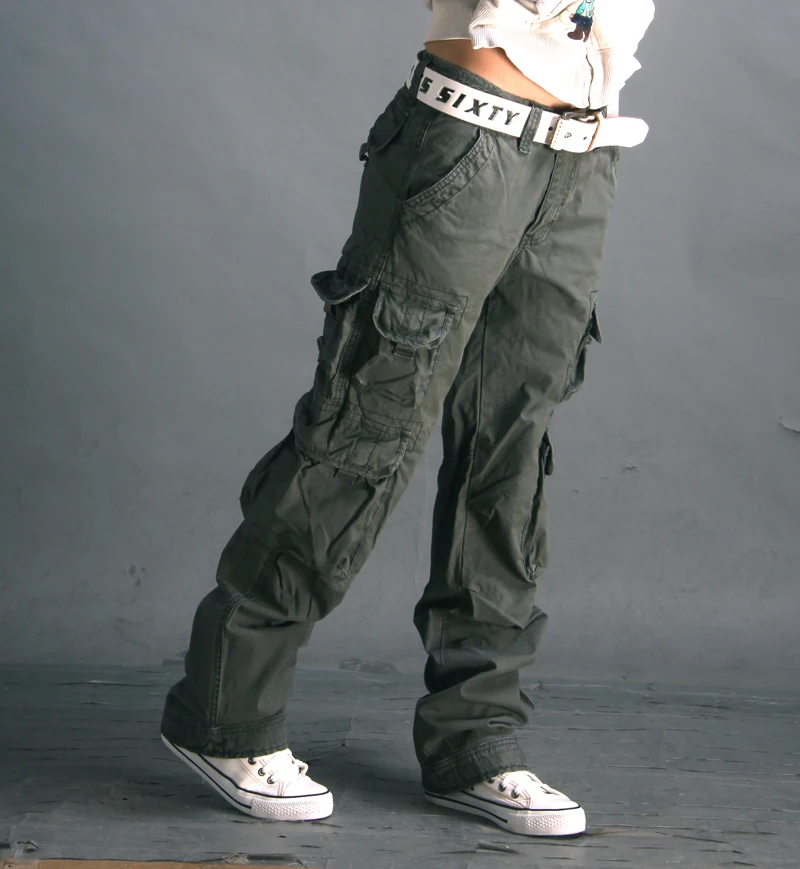 Male and Female Couples Trousers Autumn Winter Grey Cargo Pants Mens Joggers Fashion Style Hip Hop Jeans Many Pockets