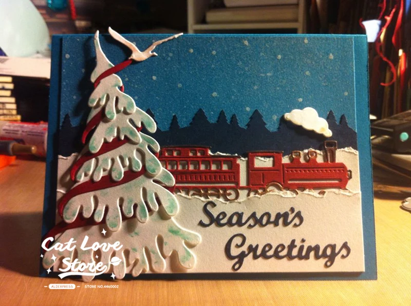 قوالب تقطيع المعادن لشجرة الكريسماس ، استنسل سكرابوكينغ ، صنع البطاقات ، الحرف الزخرفية ، النقش ، قوالب جديدة لعام 2019 #2