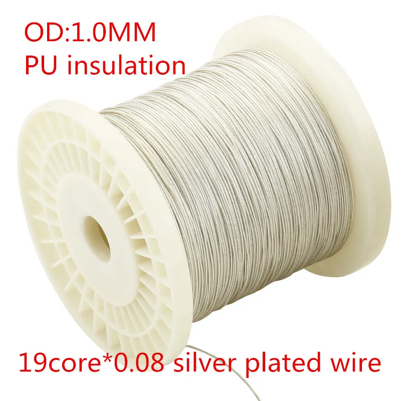 diy earphone wire core OD:1.0MM copper/silver plated/gold plated wire 10m-100m