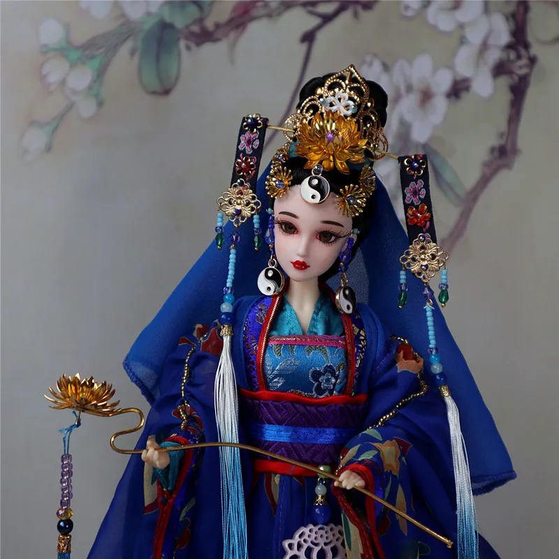 Chinese Traditional Doll For Children Manual Doll+Clothes+Headdress 30CM ABS Simulation Dolls With Clothes Accessories ZL847