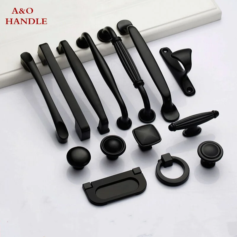 Handles Drawer Cabinet Furniture Kitchen Handles for Cabinet Knob Door Drawer Furniture Kitchen Knob Black All-match Simplicity