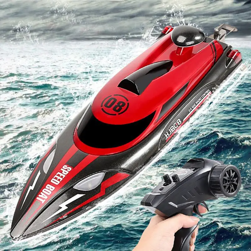 

Ewellsold 2.4G Premium Quality HJ808 RC Boat 25km/h High Speed Remote Control Racing Ship Water Speed Boat Children Model Toy