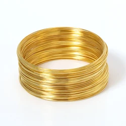 100 Loops Gold Plated Memory Steel Wire Dia 55/60mm Bracelet Bangle Loop 115mm Necklace Collar Hoop for DIY Jewelry Making