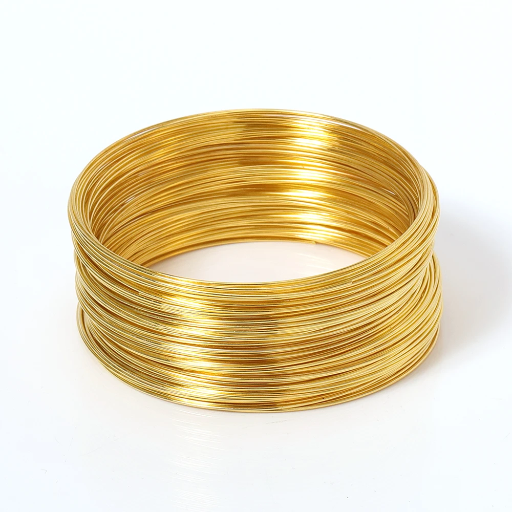 100 pętli złota pamięć stalowa średnica drutu 55/60mm bransoletka Bangle Loop 115mm naszyjnik choker Hoop do tworzenia biżuterii DIY akcesoria