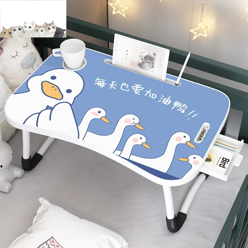 Bed Small Table Desk Student Folding Home Dormitory Simple Computer Study Lazy Bedroom Sitting on The Ground Notebook