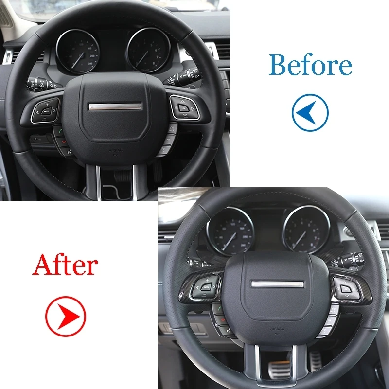 For Land Rover Range Rover Evoque 2011-2017 ABS Chrome Car Styling Steering Wheel Button Frame Cover Trim Accessories