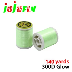 140yards/spool 300D verbesserte leucht fliegen binden thema glow in dark zahnseide garn für jigging haken nymph fliegen binden materialien