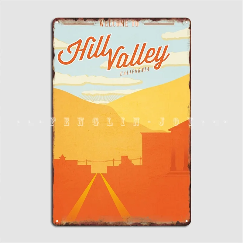 Back To The Future Welcome To Hill Valley Metal Plaque Poster Garage Decoration Cave Pub Design Club Party Tin Sign Poster