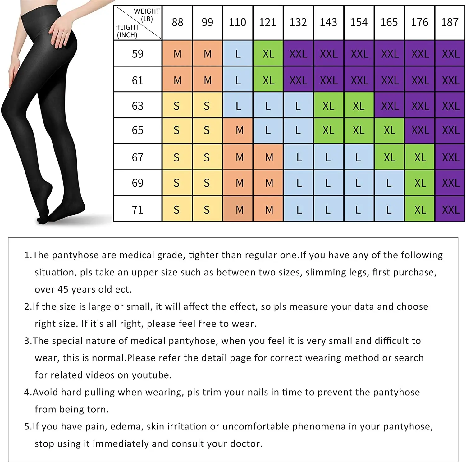 Medical 23-32mmhg High Waist Breathable Anti-Varicose Women Compression Stockings Pantyhose Compression Pantyhose Stockings