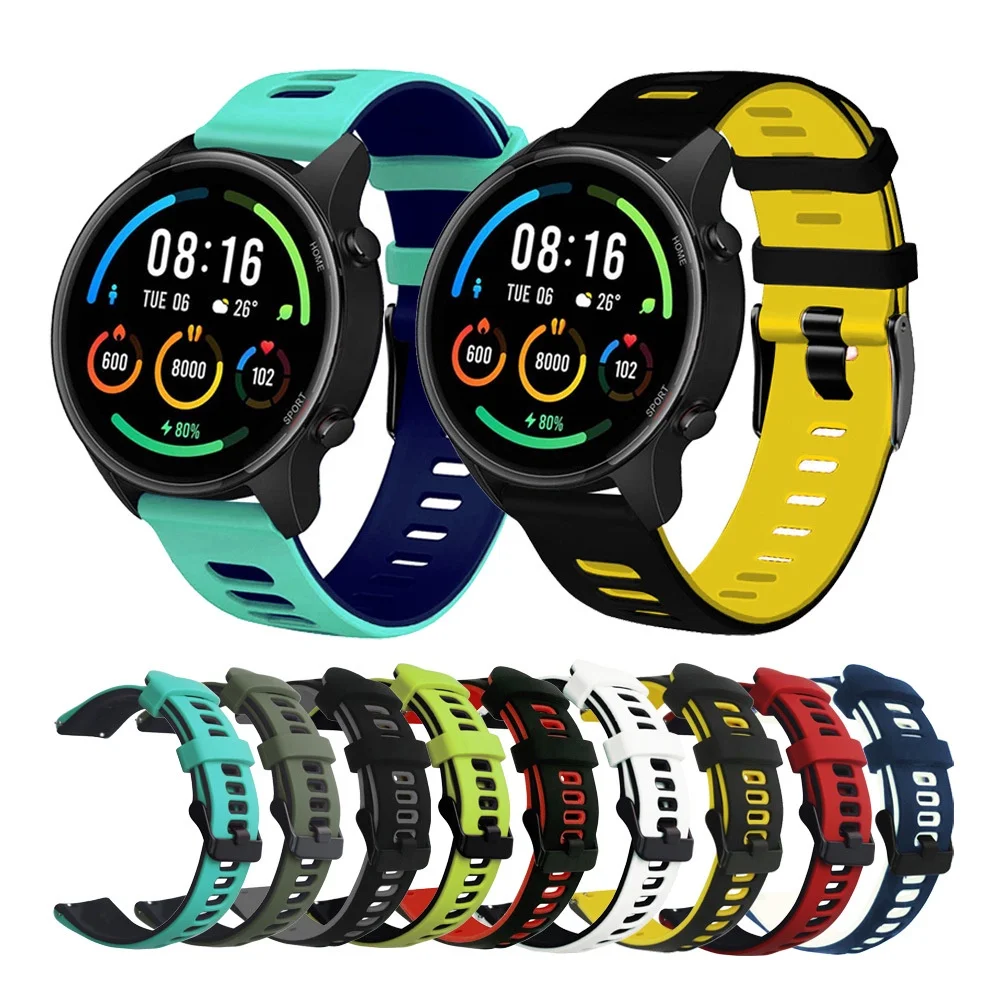 

Ремешок силиконовый двухцветный для смарт-часов Garmin CAME 2 / Vivoactive 4 3/Forerunner/vivomo 20/22 мм, спортивный ремешок