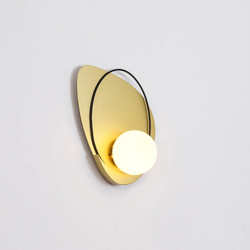 

Scandinavian Minimalist Decoration Sconce Living Room Bedroom Black Wall Light Modern Luxury Hotel Bedside Corridor Gold Lights