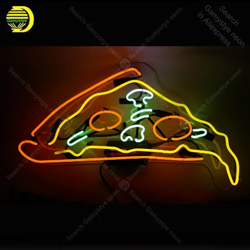 

New Pizza Slice NEON SIGN REAL GLASS BEER BAR PUB Sign LIGHT SIGN STORE DISPLAY ADVERTISING LIGHTS Art Decor lamp for wholesale