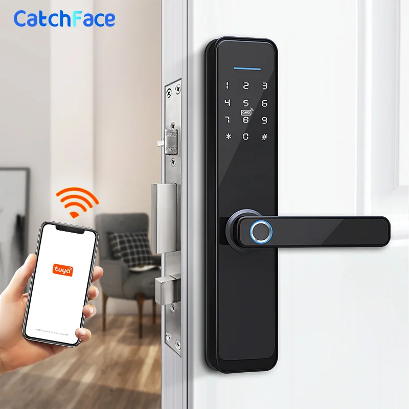 Biometric Fingerprint Door Lock  WIFI Smart Digital Electronic Lock  Tuay APP Password RFID Keyless Lock Support Smart Life APP