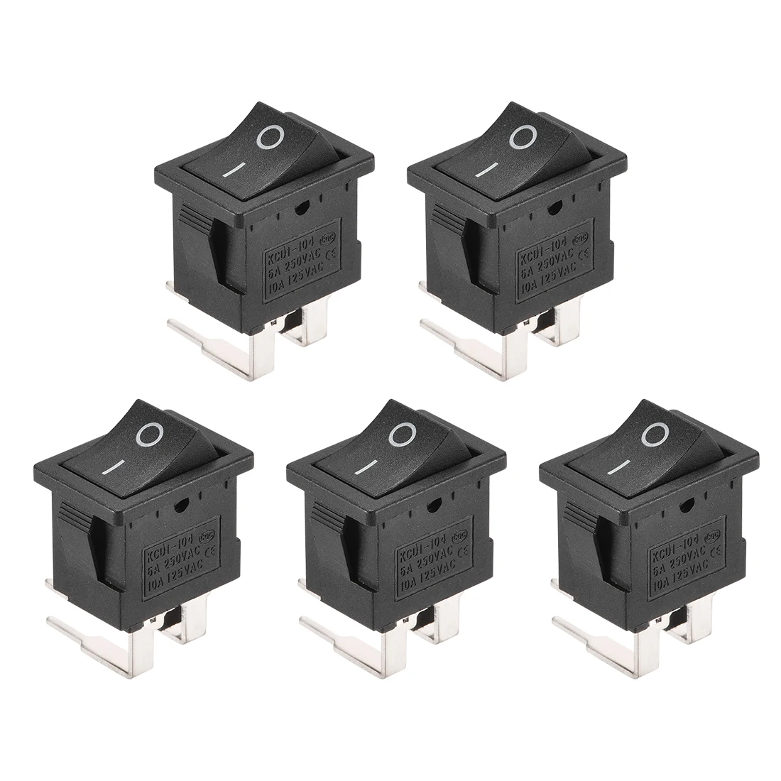 

uxcell 5 pcs Mini Boat Rocker Switch Black Toggle Switch for Boat Car Marine 4pins ON/OFF AC 250V/6A 125V/10A