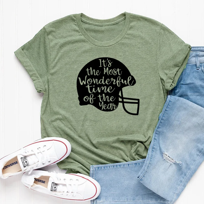 It’s The Most Wonderful Time Of The Year T-shirt Casual Unisex Crewneck Graphic Football Tshirt Women Slogan Game Day Tees Tops