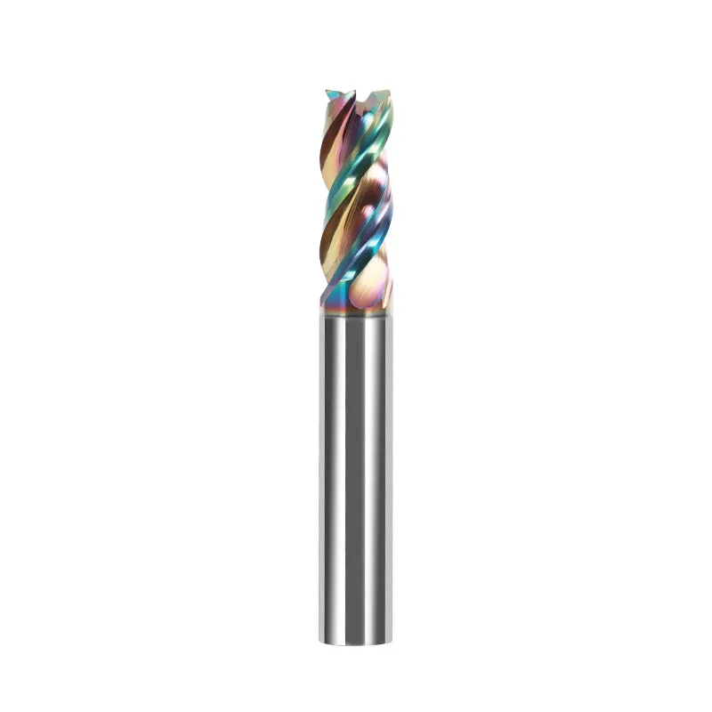 Fresa per rivestimento colorato per alluminio rame legno 3 flauto lavorazione Cnc utensili di fresatura da 1 a 12mm HRC58 65 frese