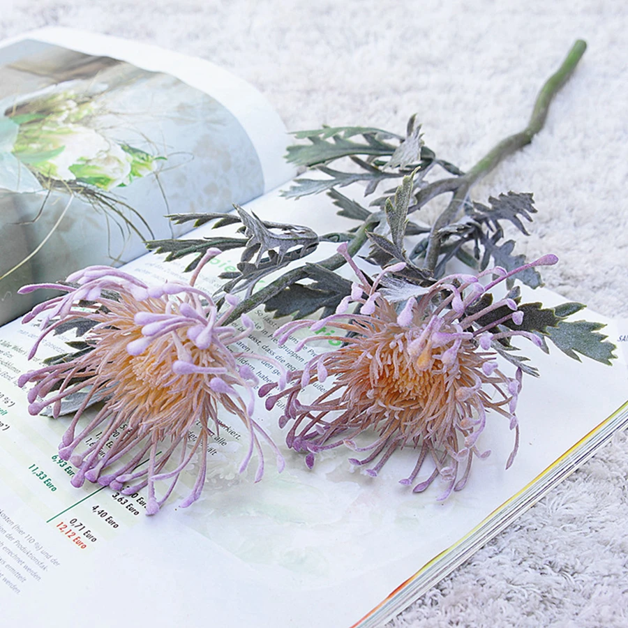 Künstliche Blumen, kurzer Zweig, Krabbenklaue, 2-Gabel, Nadelkissen, Weihnachtsgirlande, Vase für Zuhause, Hochzeitsdekoration, gefälschte Pflanzung