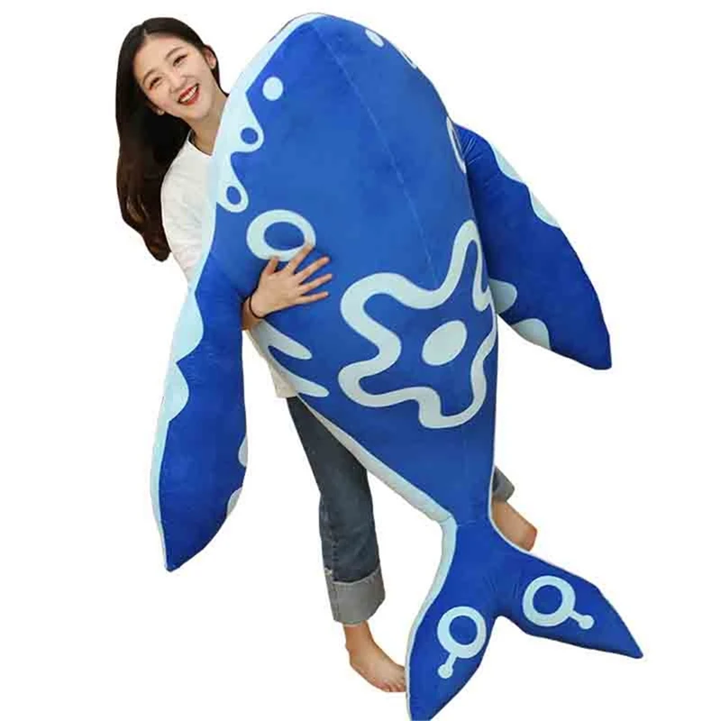 

Jumbo Stuffed Animal Blue Fish Plush Toy Huge Stuffed Cartoon Sea Animal Pillow Doll Gift Deco 63'' 160cm 5 Models DY50785