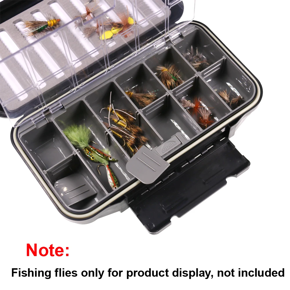 Bimoo M Size Waterproof Fishing Fly Box Fly Fishing Tackle Box Small Spoon Lure Hook Ice Jig Storage Box  7.76''x4.40''x1.81'' image 4
