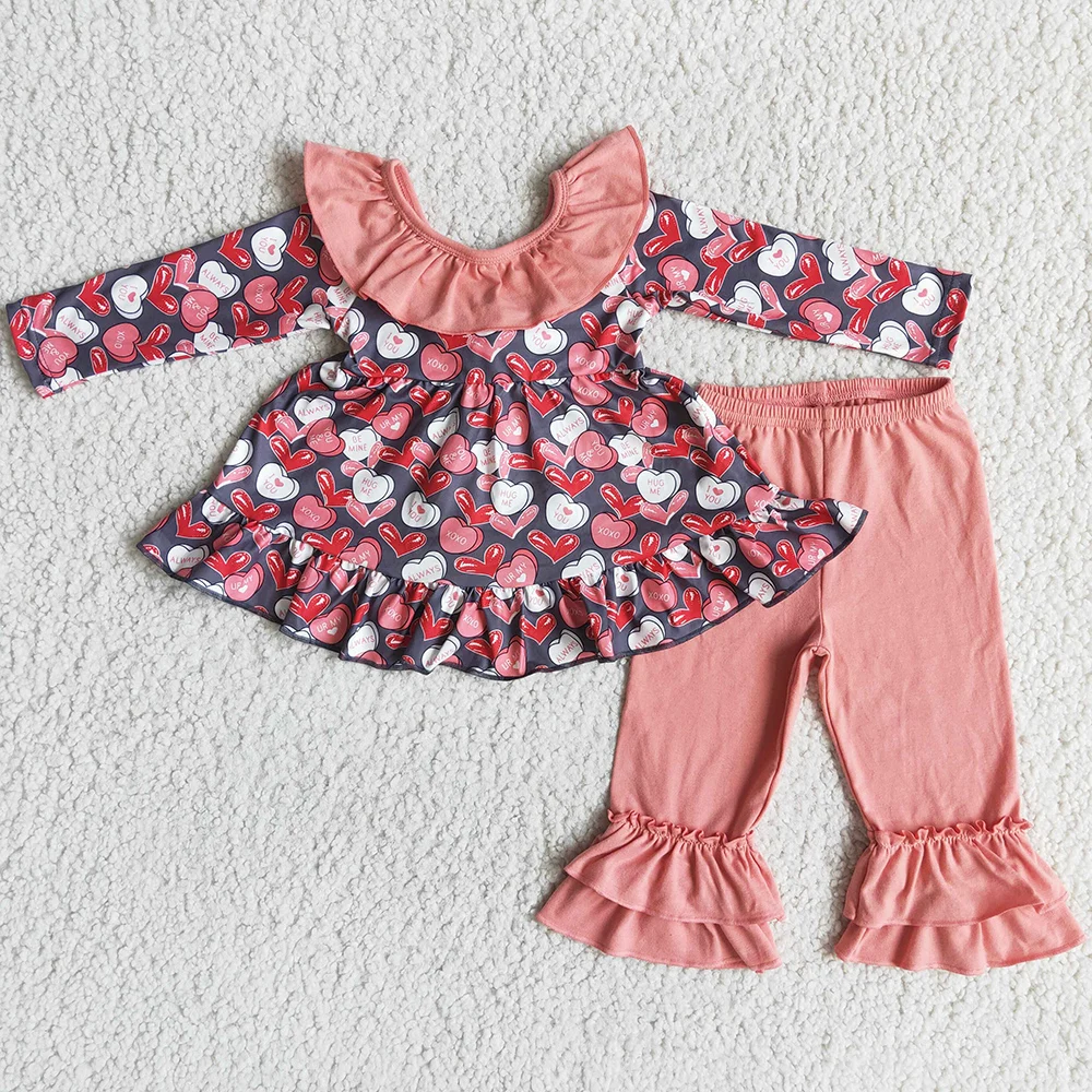 

New Fashion Baby Girl Designer Clothes Valentine's Day Toddler Girls Clothes Cute Bowknot Boutique Kids Clothes Baby Rompers Set