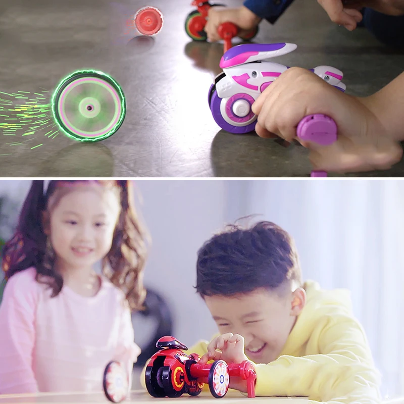 New Magic Whirlwind Wheel Motorcycle Hot Wheels Children\'s Combat Burst Gyro Rotating Wheel Toy