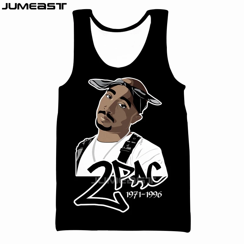 

Jumeast Men Women 3D Vest Superstar Tupac Oversized Creative Streetwear Short Sleeve Sport Pullover Summer Tank Tops Tees