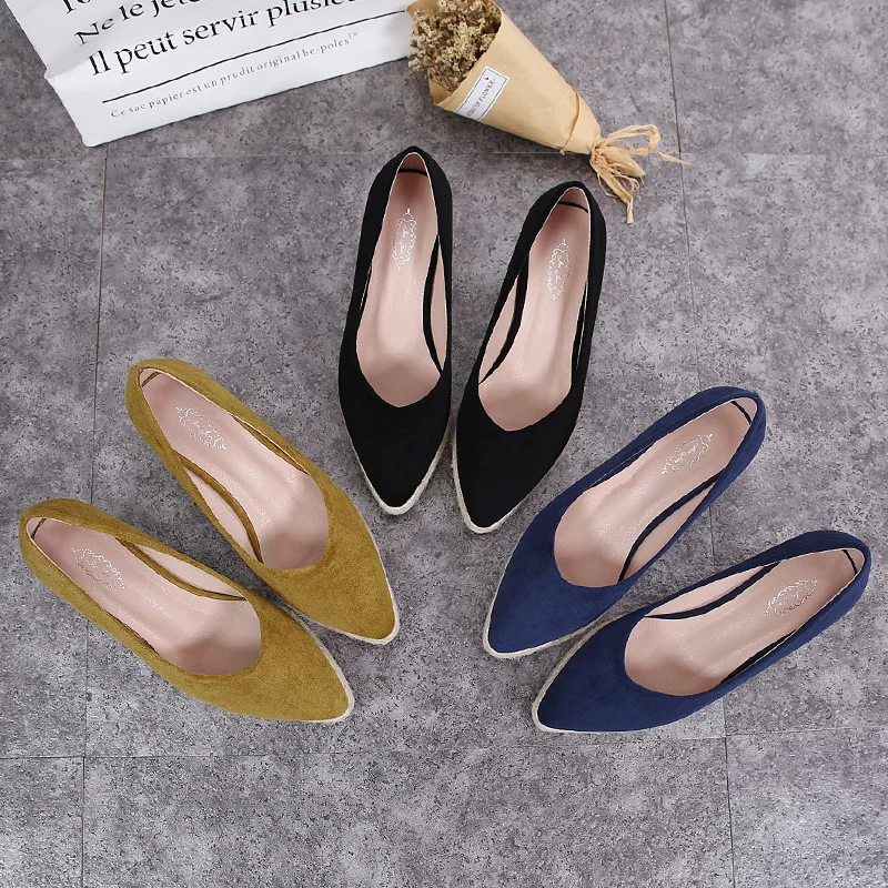 Suede princess women wedge shoes pointed toe pumps high heels platform Mary Jane office lady pumps party espadrilles cute shoesb