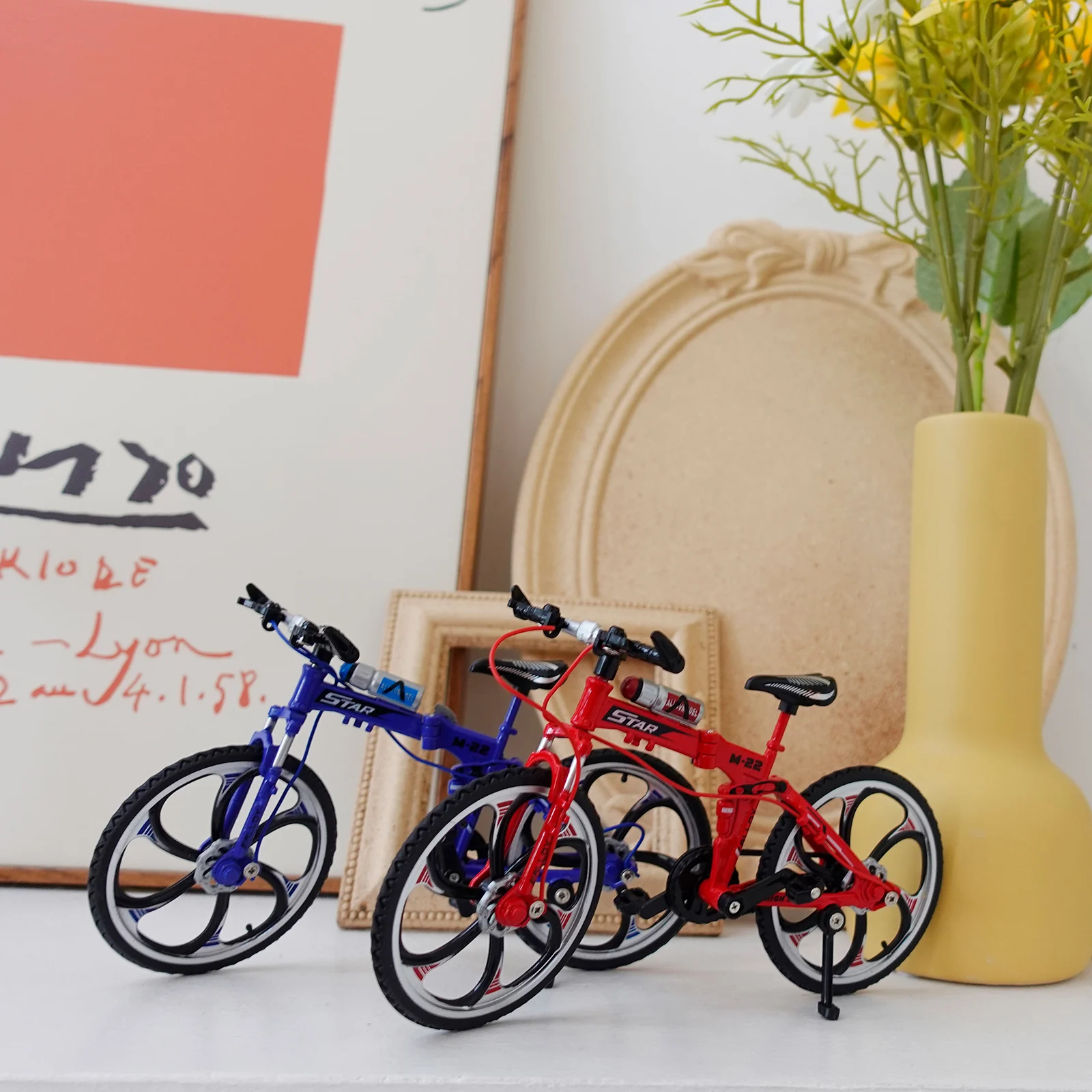 1:8 Mini Model Alloy Bicycle toy Finger Mountain bike Pocket Diecast simulation Metal Racing Funny Collection Toys for children