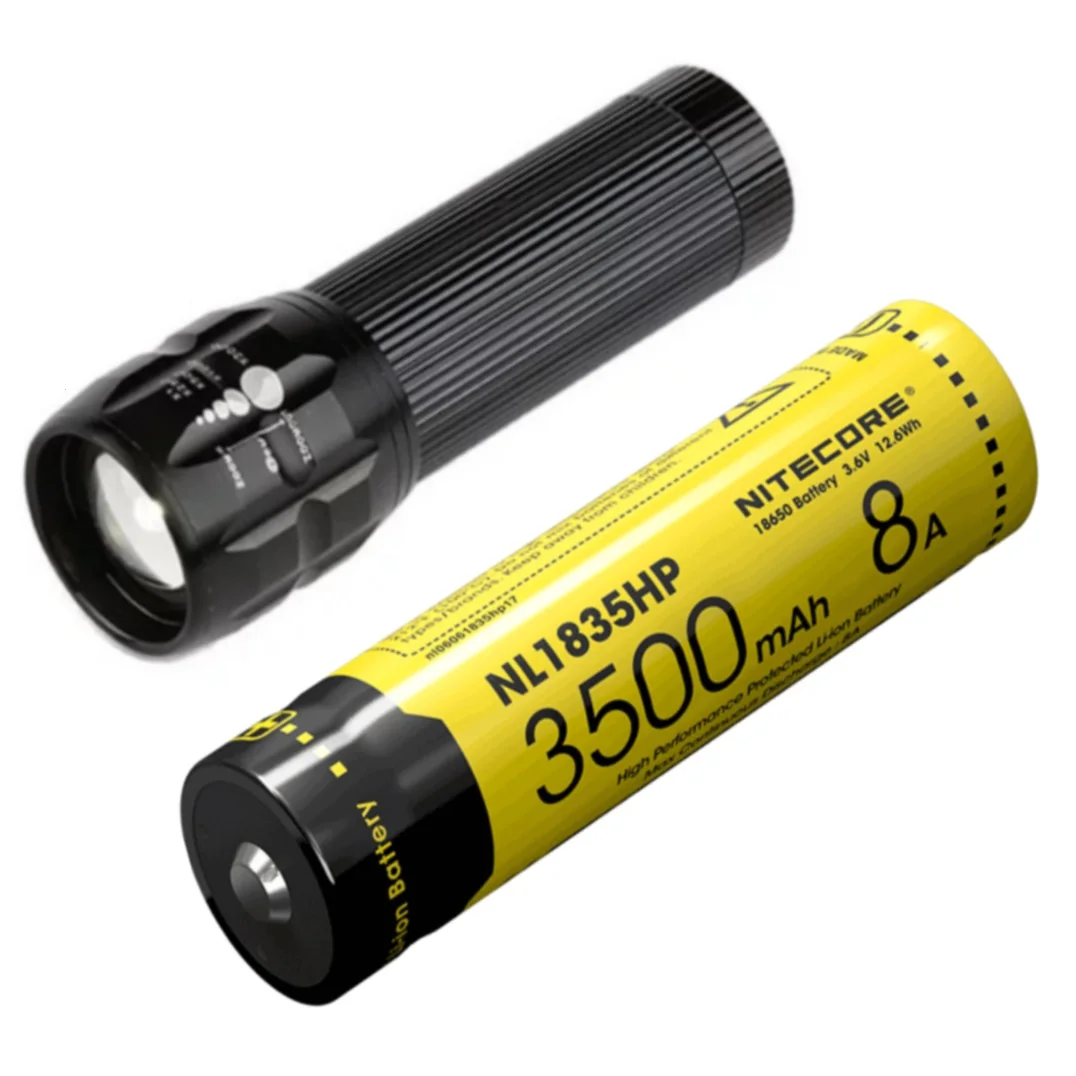 Nitecore NL1835HP 18650 Battery 3500mAh 3.6V 12.6Wh 8A High Performance Protected Li-ion Button for LED Flashlight