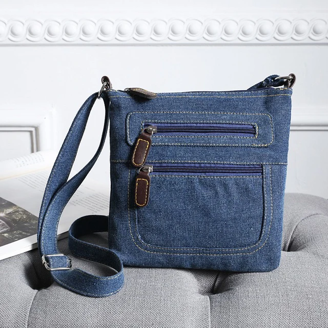 Modne torby na ramię dla kobiet Vintage Denim Crossbody torba kobiece małe torby kurierskie torebki na co dzień torebka