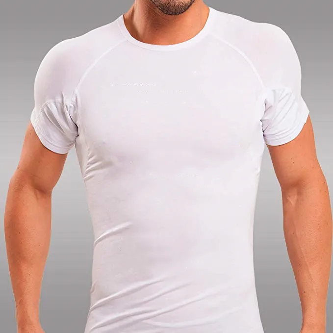 WESPROJECT Men Lancin Modal Sweatproof Anti T Shirt Against Underarm Sweat Proof Slim Fit V Neck T-Shirt