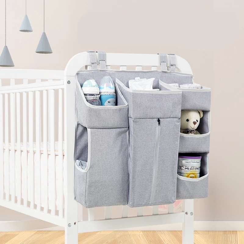 Portable Baby Crib Organizer Bed Hanging Bag for Baby Essentials Diaper Storage Cradle Bag Bedding Set Room Deocr Storage Bag