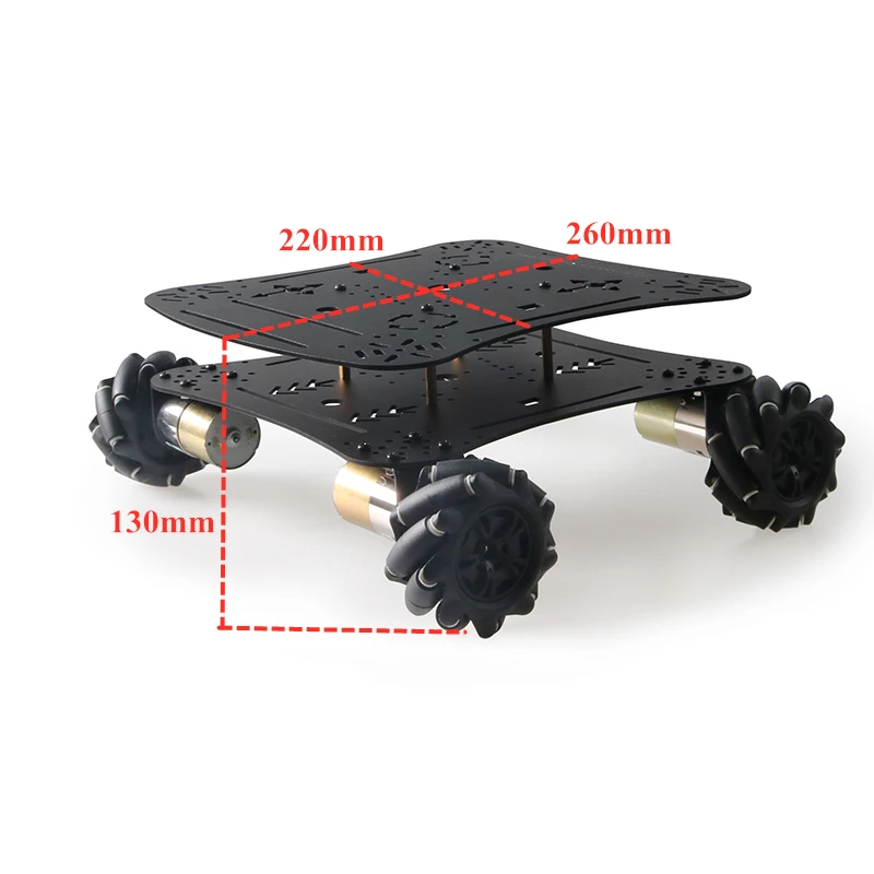 SZDOIT MC809 2-layer Smart Robot Chassis Car Kit 65mm Mecanum Wheel and 4pcs DC Motors DIY Toys for RC Smart Chassis Car