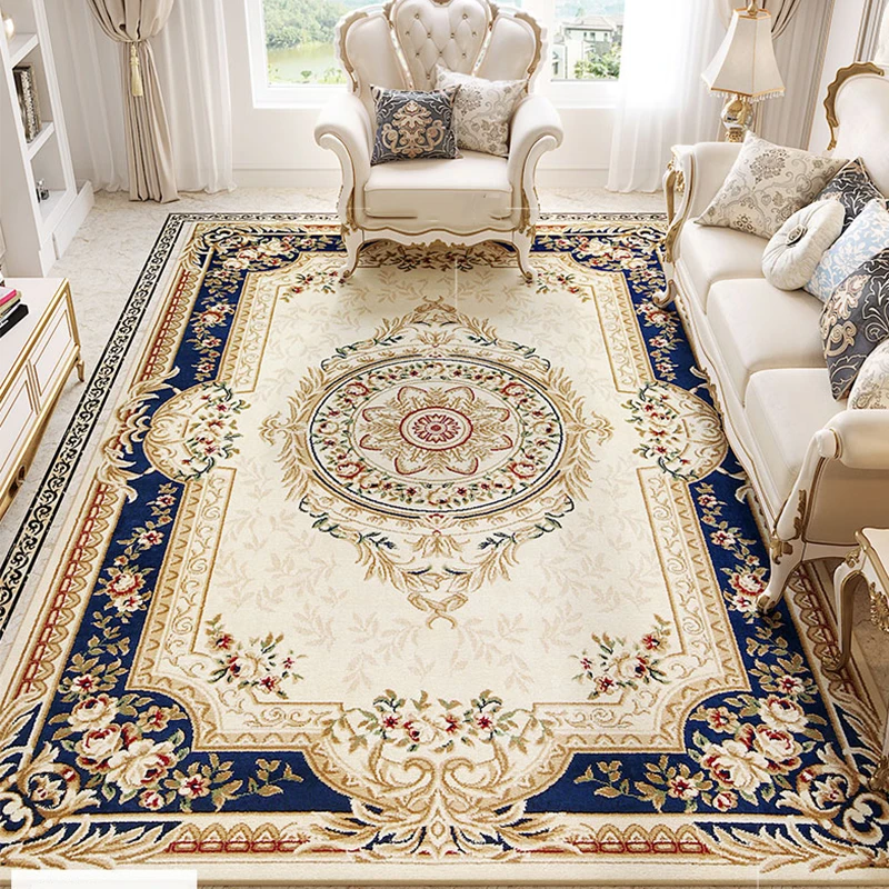 

European Soft Carpet Living Room Bedroom Modern Large Area Rugs Palace Vintage American Style Carpet Non-slip Thick Rug Parlor