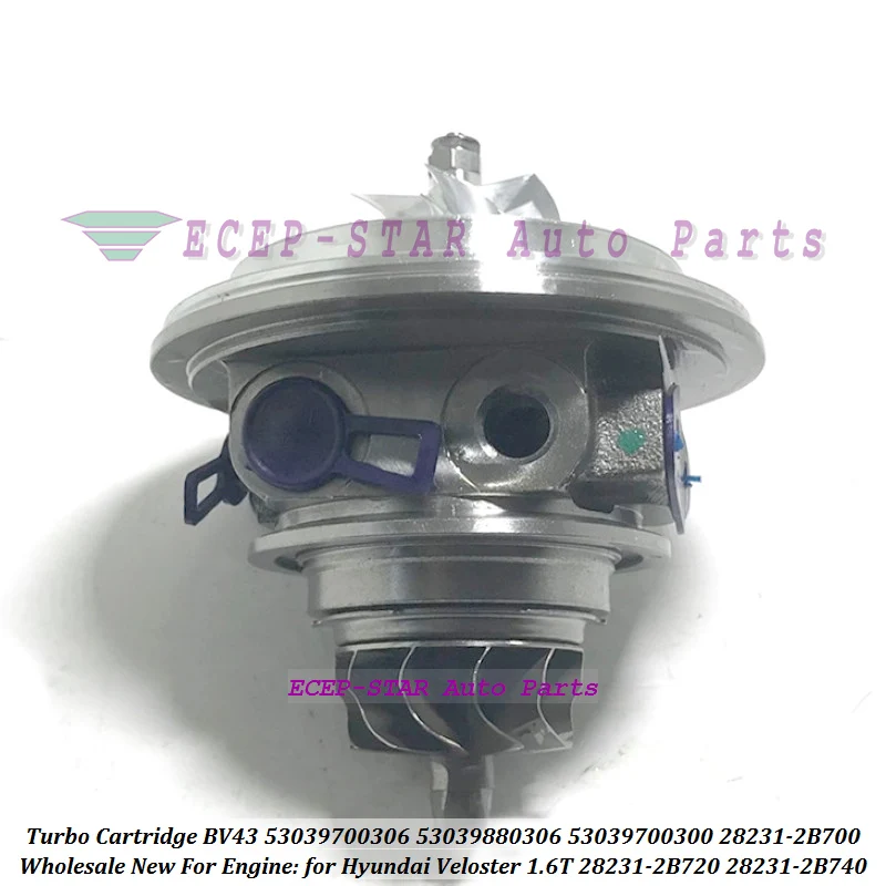 Billet Turbo Cartridge CHRA BV43 53039700306 53039880306 53039700300 28231-2B700 282312B720 282312B740 For Hyundai Veloster 1.6T