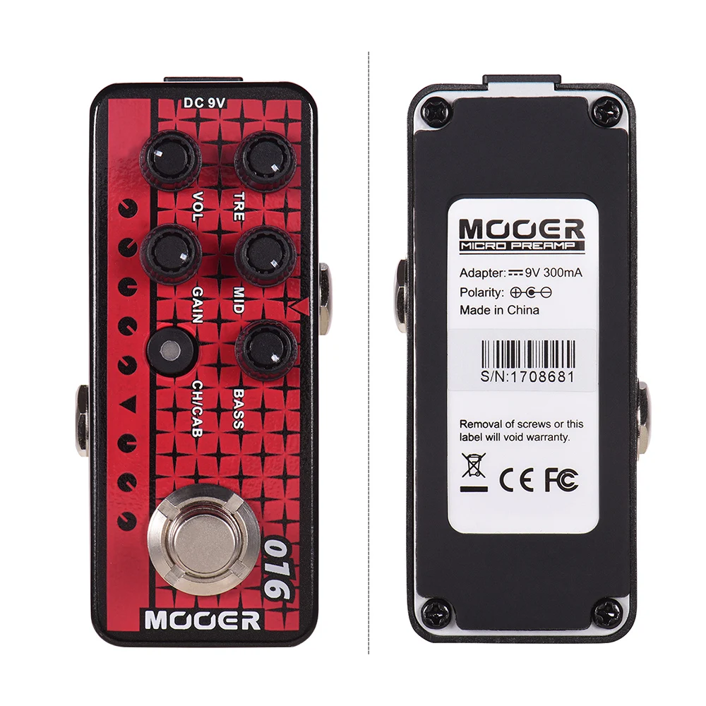 MOOER 016 Phoenix Digital Preamp Guitar Effect Pedal Cabinet Simulation Dual Integrated Speaker Simulation MICRO PREAMP Series