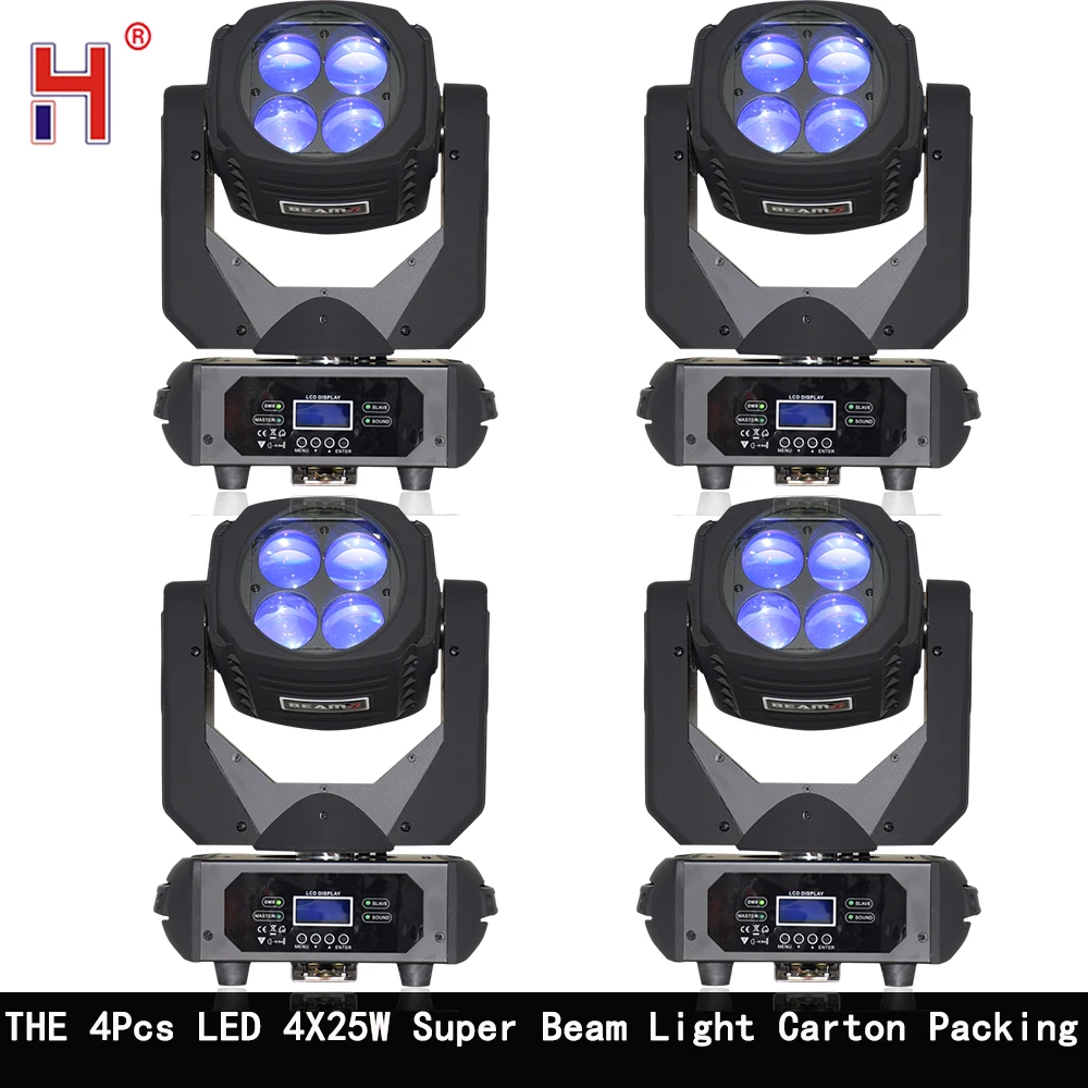 

Lyre Mobile Led 4x25W Super Beam 100W Rotating Lens Bee Eyes Effect China Moving Head DMX Light Good DJ Party Nightclub