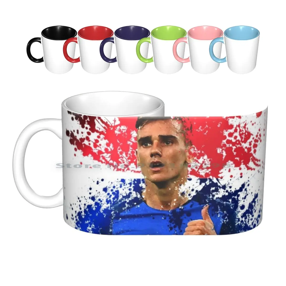 Antoine Griezmann France Ceramic Mugs Coffee Cups Milk Tea Mug Griezmann Pogba Ronaldo France Russia Winners Pop Abstract Cool