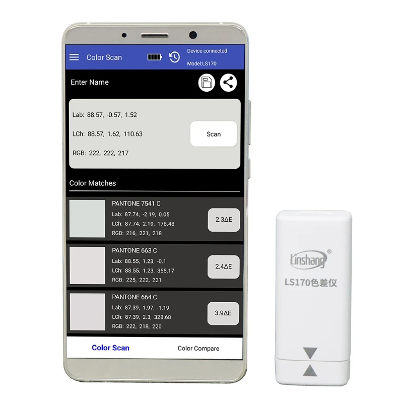 LS170 APP Tragbare Colorimeter Farbe analyzer Digitale Präzise LABOR Farbe Unterschied Meter Tester 8mm