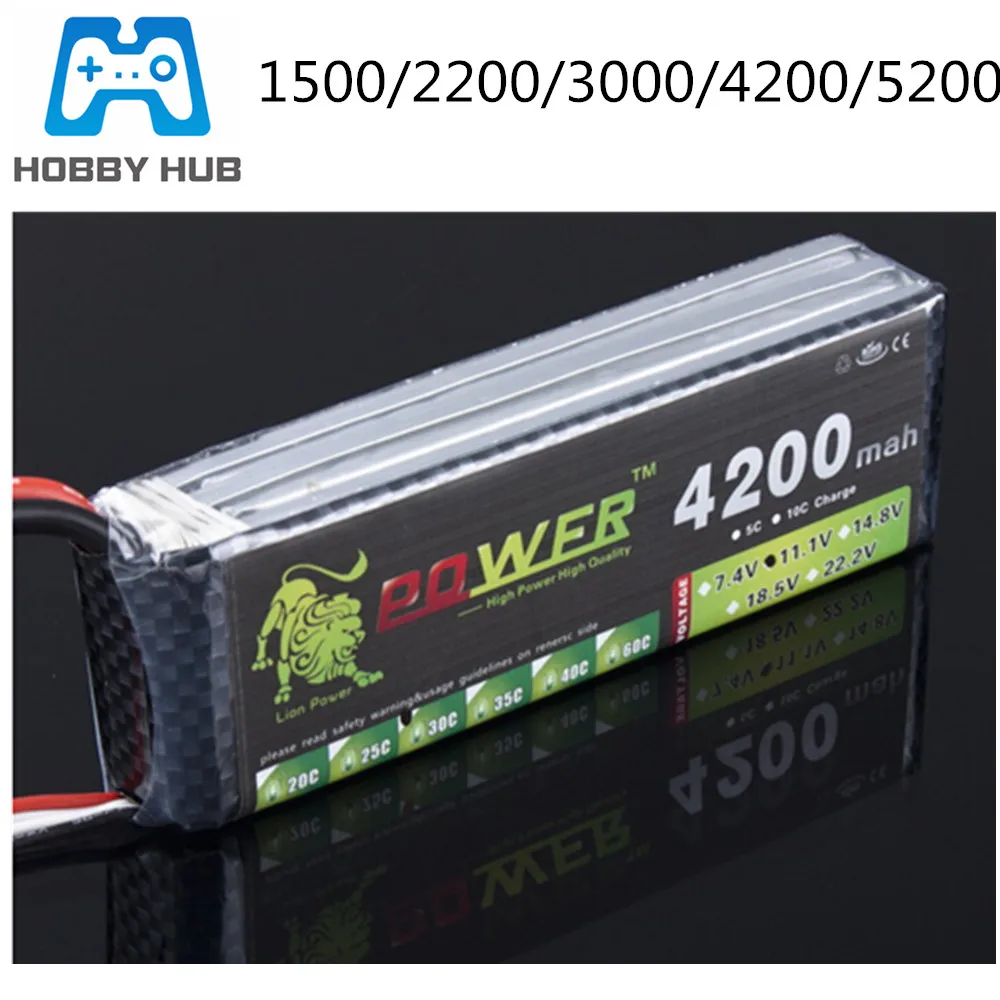 LION POWER lipo 3s 1500mAh 2200mah 2800mah 3300mah 4200mah 5200mah 11.1v lipo battery For RC helicopter car boat 3s battery