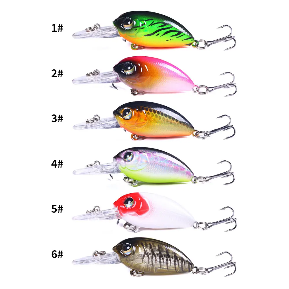 Hengjia 1pcs 6cm 5g Crankbait Fishing Wobbler Hard Bait for Bass Pike Perch Lifelike Lure Fishing Tackle 0.2 to 0.8m