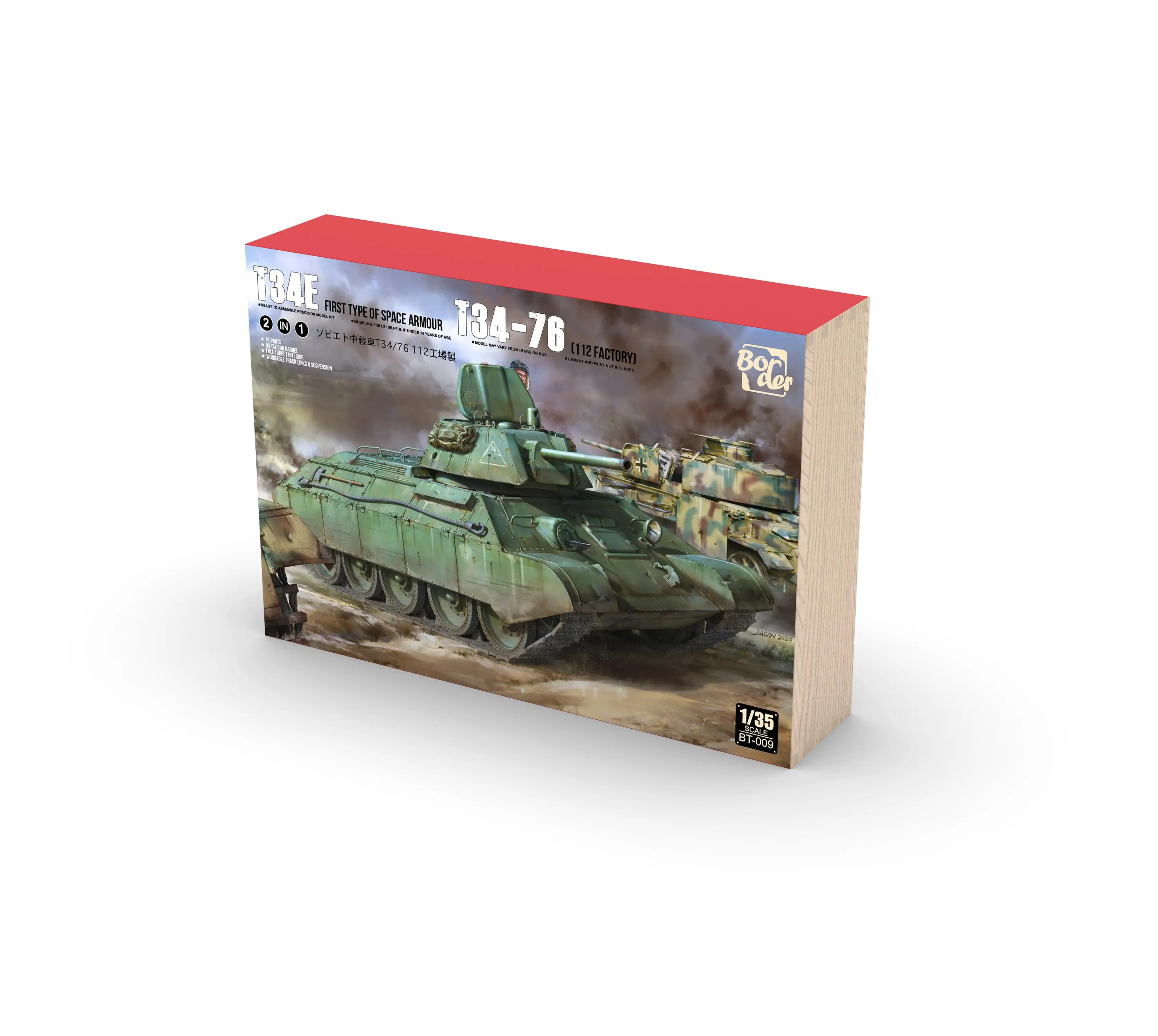 

Border BT-009 1/35 T34E / T34-76 Medium Tank (Factory 112) Battle of Kursk (Wooded Box Limit Edition) - Scale Model Kit