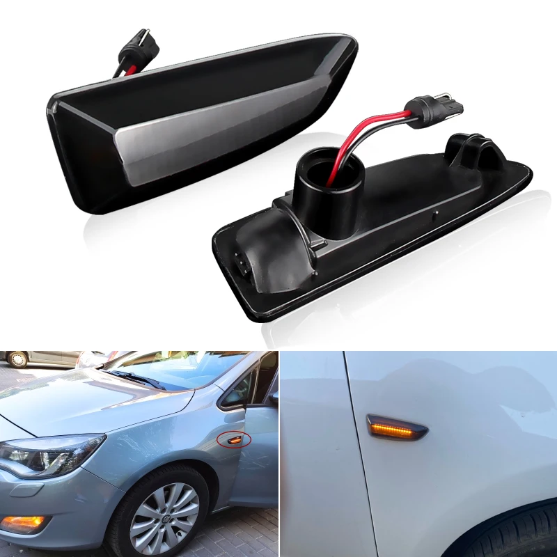 

2PCS Dynamic Side Marker Light Flowing LED Turn Signal Indicator For Opel Crossland Grandland X Insignia B 2017 2018 2019