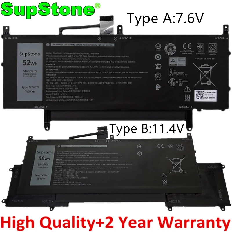 SupStone New TVKGH N7HT0 10R94 Laptop Battery For Dell Latitude 9510 2-in-1 N7HTO 08NFC7 0HYMNG 089GNG