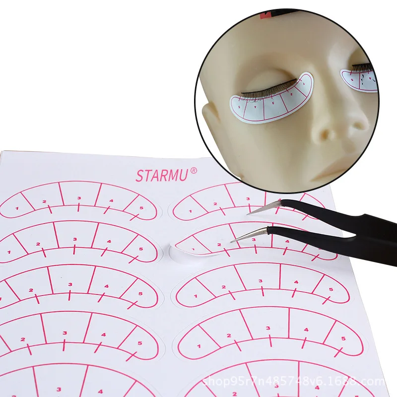 10 PCS/PACK Paper Patches 3D Eyelash Under Eye Pads Lash Eyelash Extension Practice Eye Tips Sticker