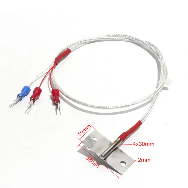 LUJINXUN SMD Thermocouple PT100 Platinum Thermal Resistance Round Hole High Temperature PTFE Shielding Wire 3M/4M/5M