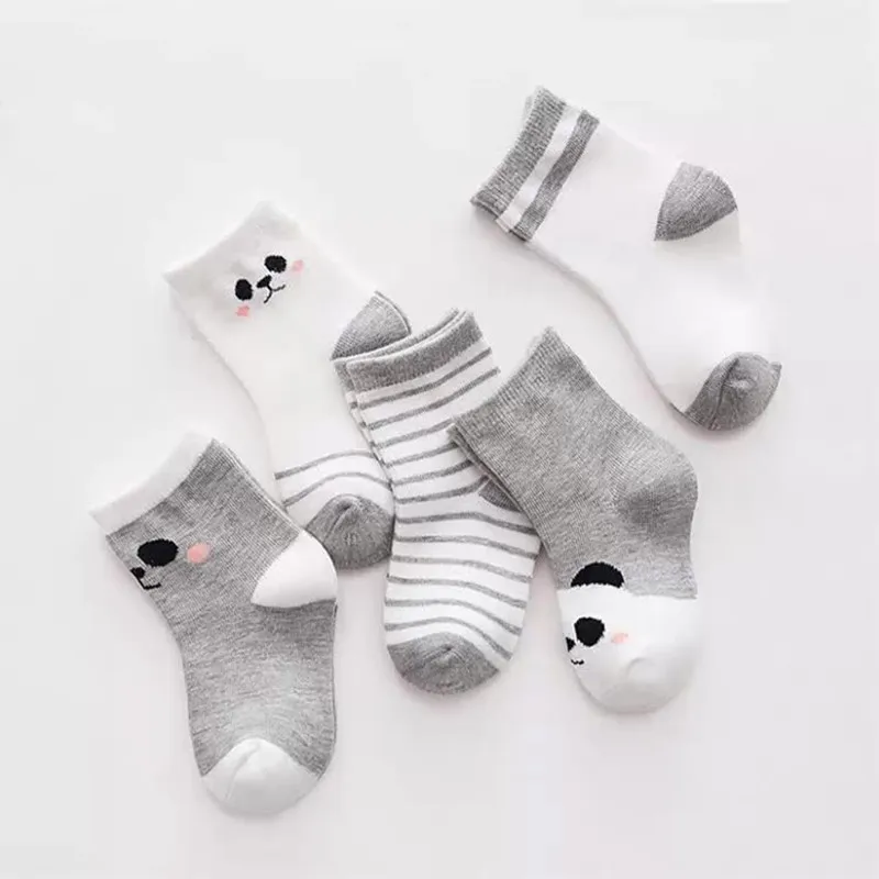 Lawadka 5Pairs/Set Striped Cotton Newborn Baby Boys Girls Socks Cartoon Fashion Socks For Girls Boys Toddler Clothing Accesories