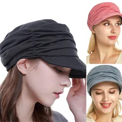 New Fashion Berets Women Brimmed Hats Pleated Tongue Dome Hat Female Sunscreen Hats Painter Tour caps Кепки женские 2021 New