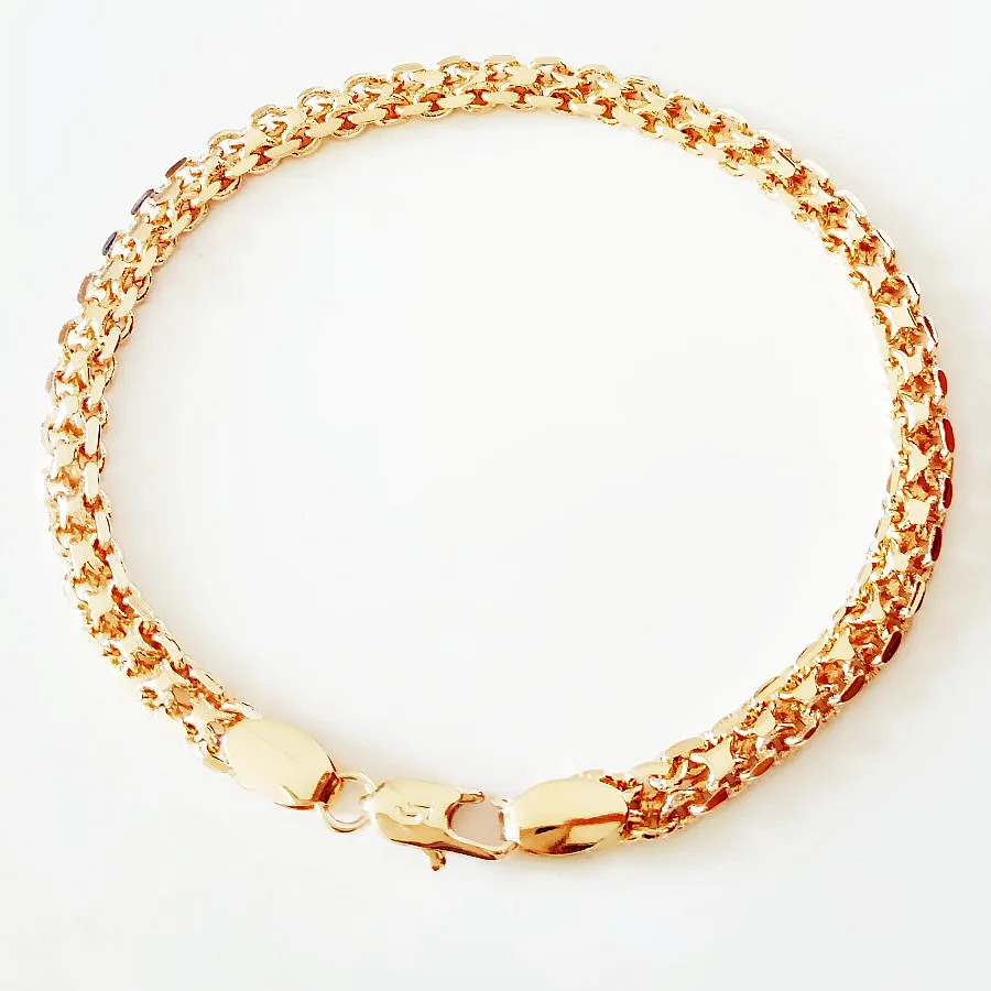 New Trendy Women Men Bracelet 585 Rose Gold Color Jewelry Copper Wide Bracelet Designs Lover Gift